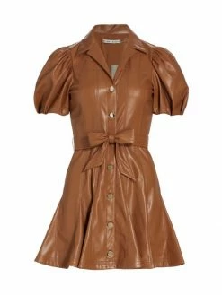 Alice + Olivia Ofra Vegan Leather Minidress Camel 7 Alice + Olivia Ofra Vegan Leather Minidress Camel -ALICE + OLIVIA Sales unnamed file 932