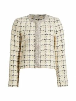 Alice + Olivia Kidman Embellished Tweed Jacket