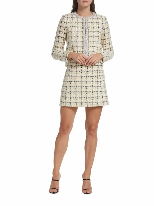 Alice + Olivia Kidman Embellished Tweed Jacket 2 Alice + Olivia Kidman Embellished Tweed Jacket - Image 2
