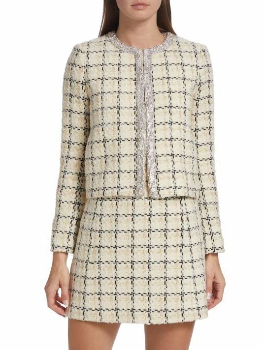 Alice + Olivia Kidman Embellished Tweed Jacket 3 Alice + Olivia Kidman Embellished Tweed Jacket - Image 3
