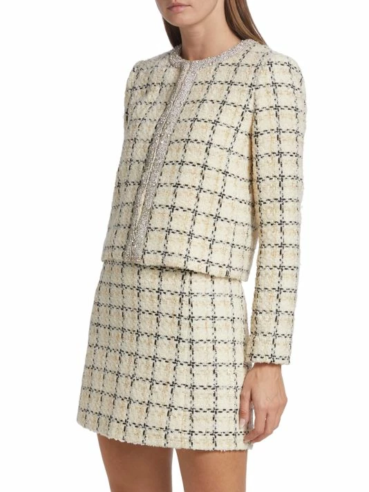 Alice + Olivia Kidman Embellished Tweed Jacket 4 Alice + Olivia Kidman Embellished Tweed Jacket - Image 4